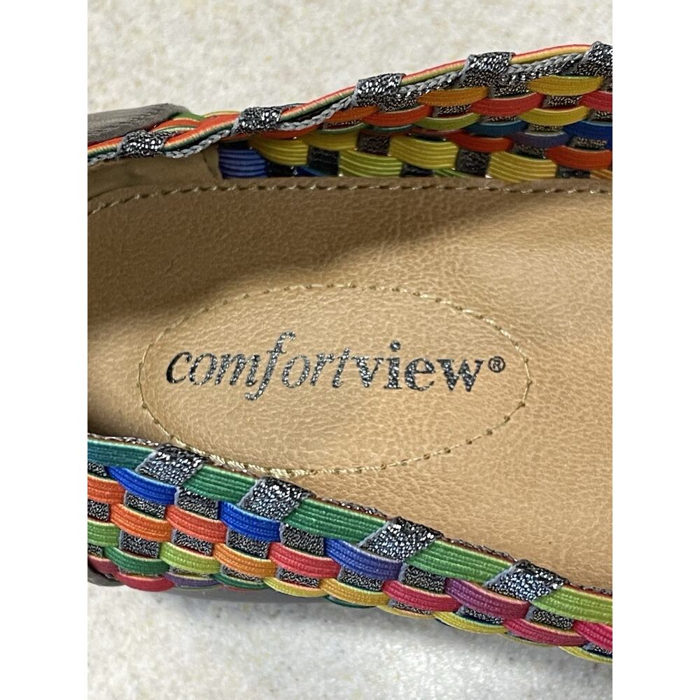 Comfortview Bethany Woven Rainbow Glitter Flat Shoes Women's Size 11 W - Picture 10 of 11